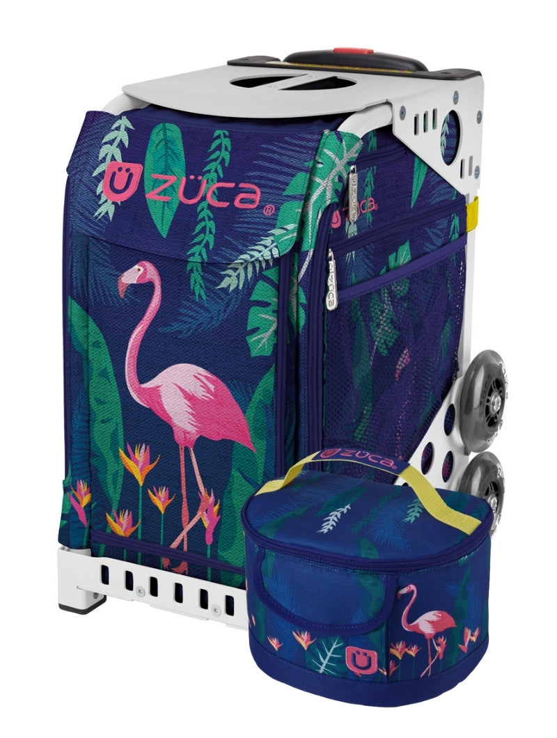 Flamingo Sport + Lunchbox - White_frame_flashing_wheels