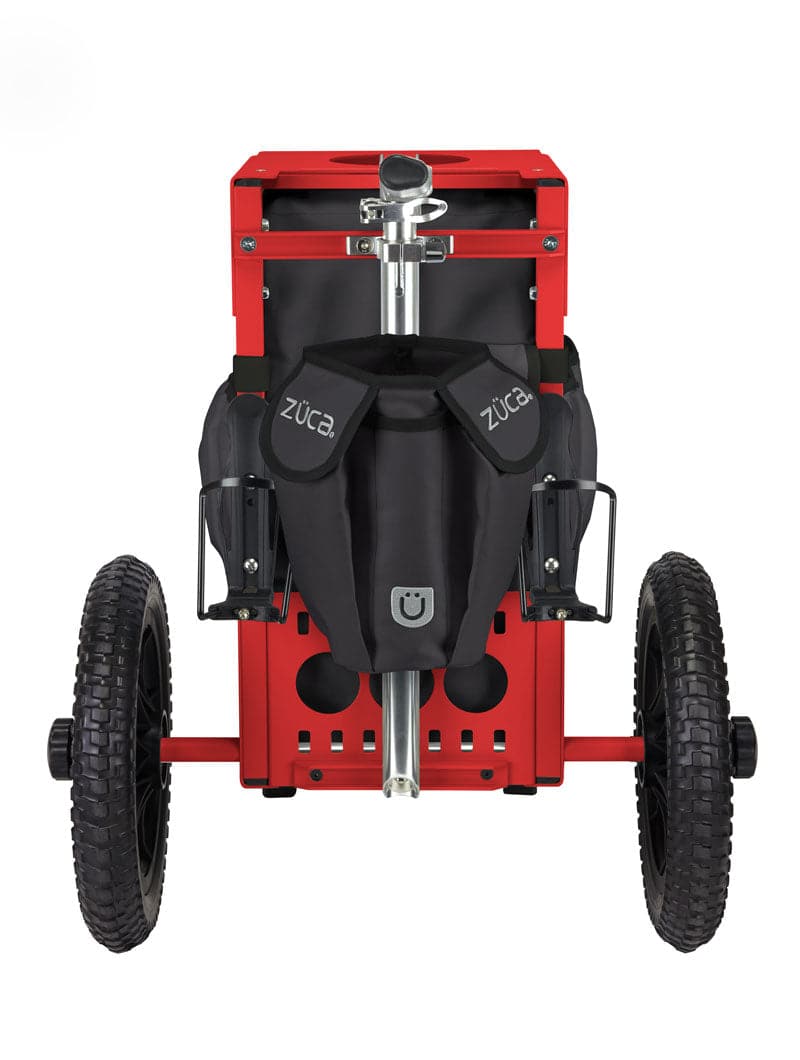 Disc Golf Cart Gunmetal - red