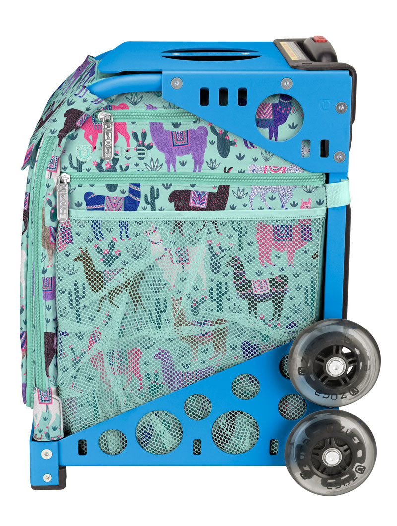 Llama Rama Sport + Lunchbox - Blue_frame_flashing_wheels