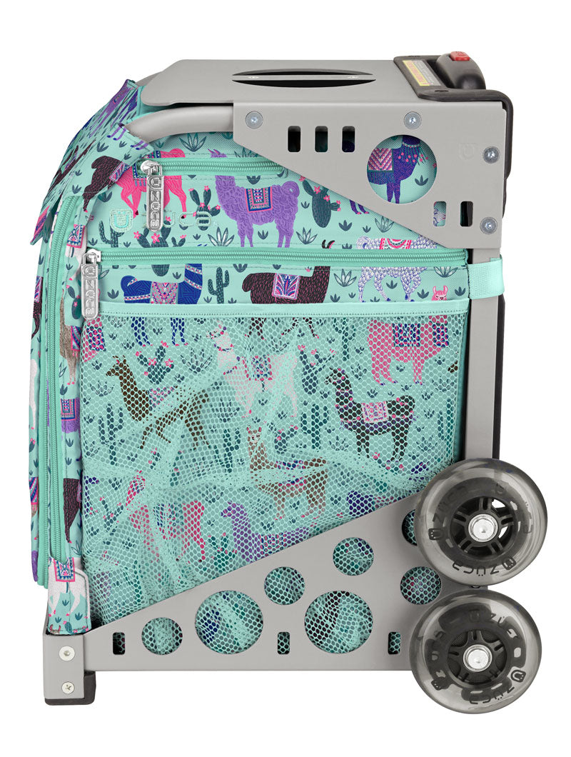 Llama Rama Sport + Lunchbox - Gray_frame_flashing_wheels