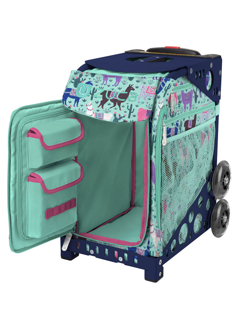 Llama Rama Sport + Lunchbox - Navy_frame_flashing_wheels