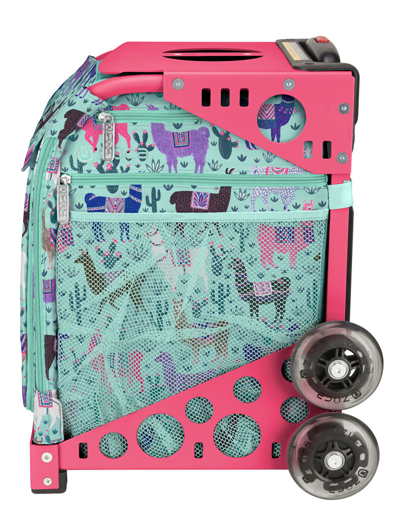 Llama Rama Sport + Lunchbox - Pink_frame_flashing_wheels