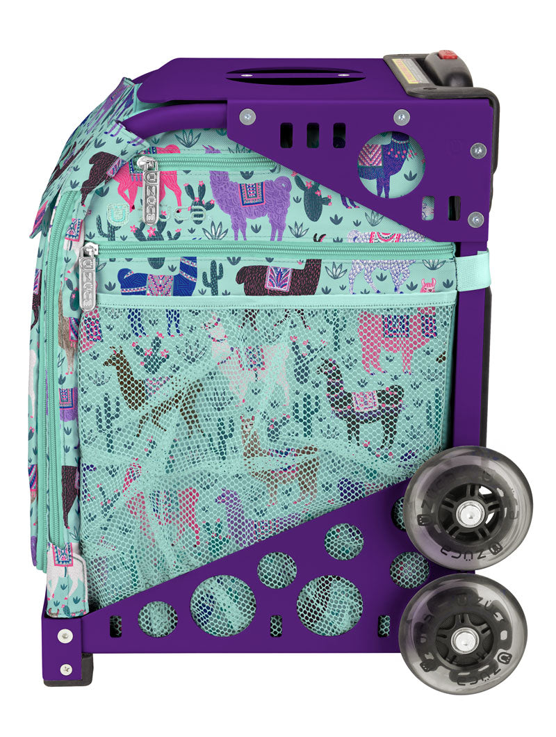 Llama Rama Sport + Lunchbox - Purple_frame_flashing_wheels