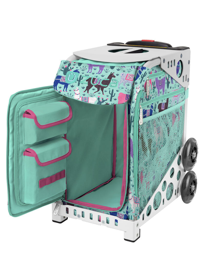 Llama Rama Sport + Lunchbox - White_frame_flashing_wheels