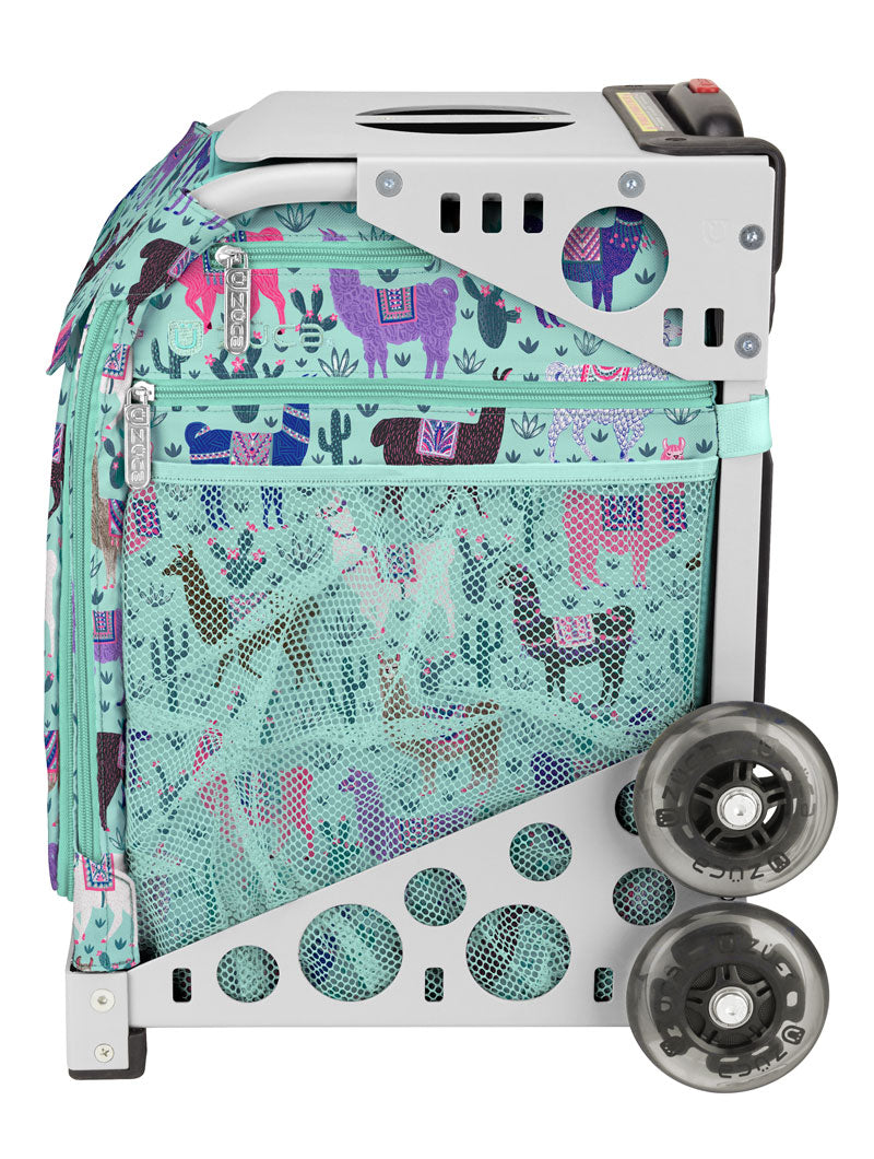 Llama Rama Sport + Lunchbox - White_frame_flashing_wheels