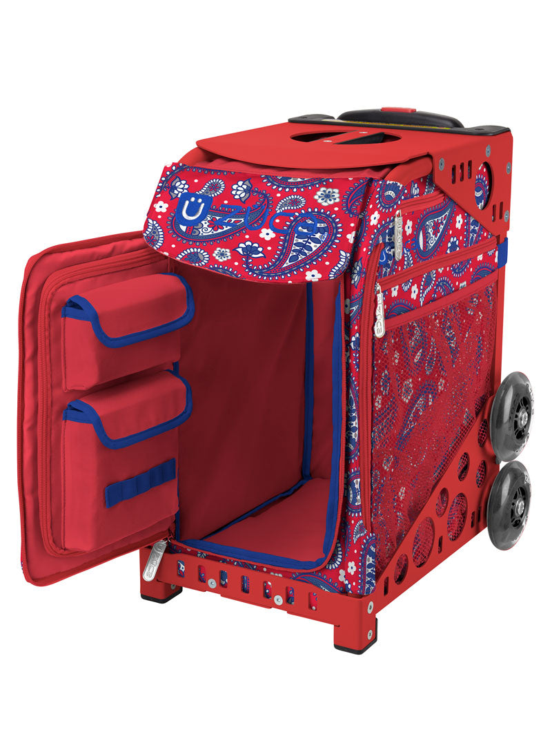 Paisley In Red Sport + Lunchbox - Red_frame_flashing_wheels