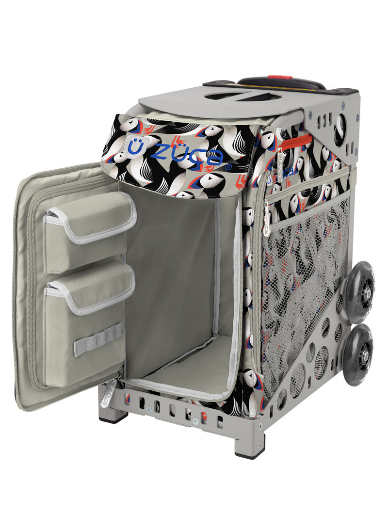 Playful Puffins Sport + Lunchbox - Gray_frame_flashing_wheels