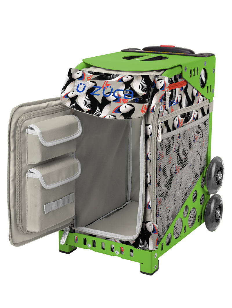 Playful Puffins Sport + Lunchbox - Green_frame_flashing_wheels