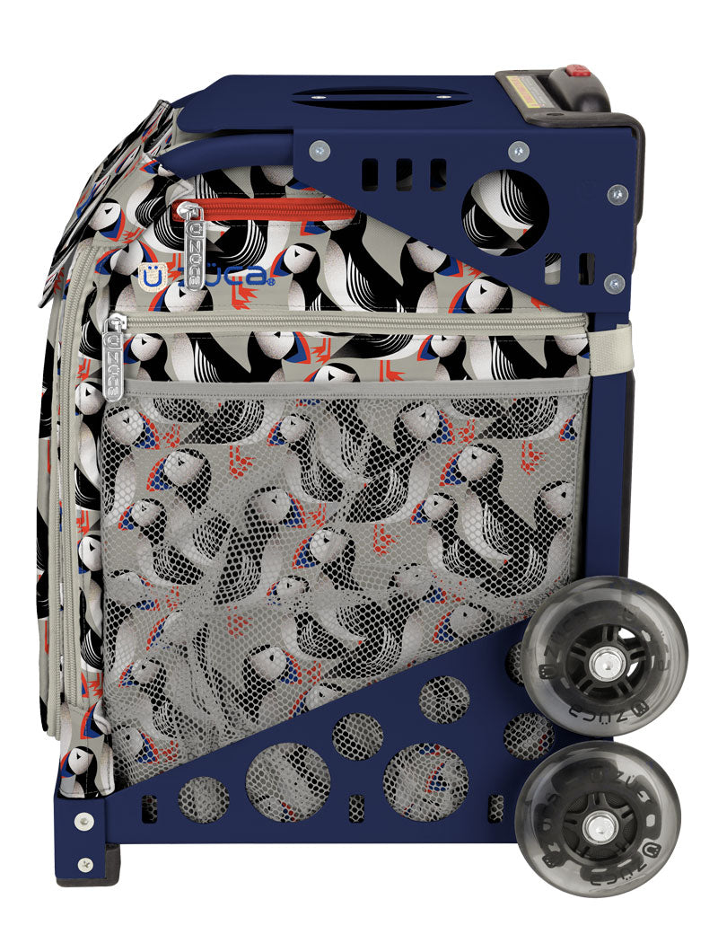 Playful Puffins Sport + Lunchbox - Navy_frame_flashing_wheels