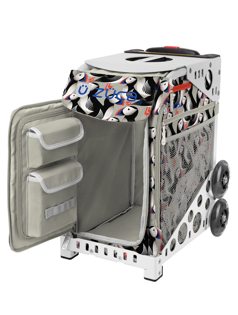 Playful Puffins Sport + Lunchbox - White_frame_flashing_wheels