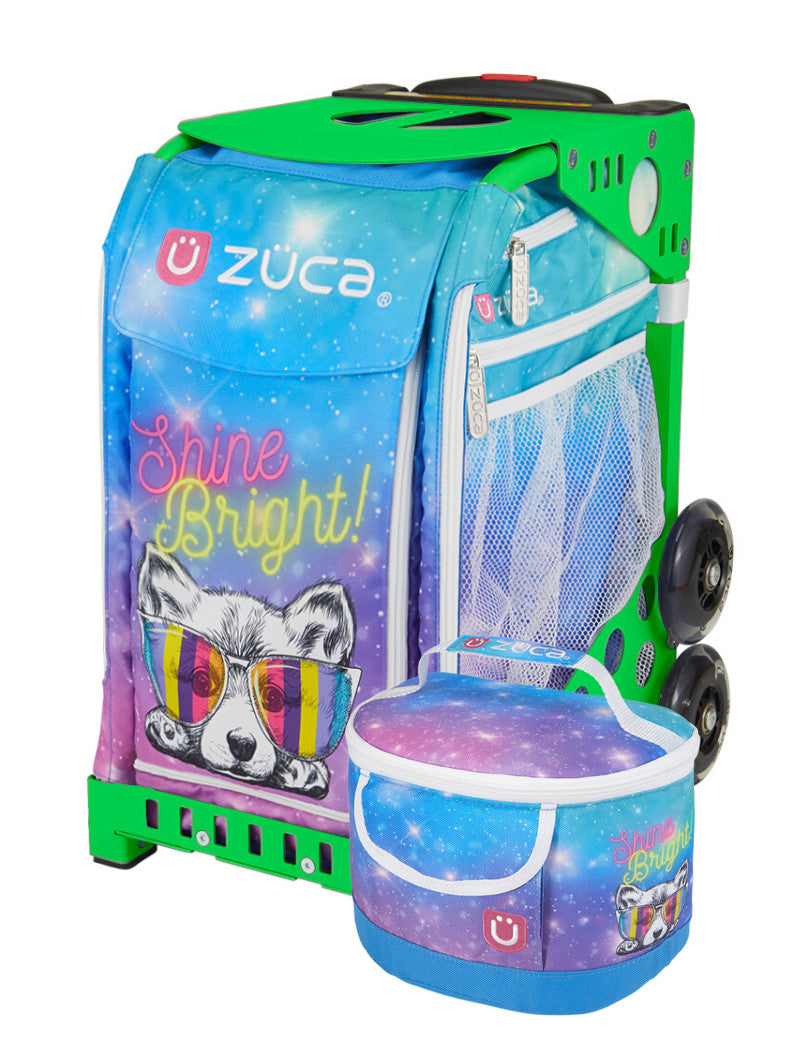 Shine Bright Sport + Lunchbox - Green_frame_flashing_wheels