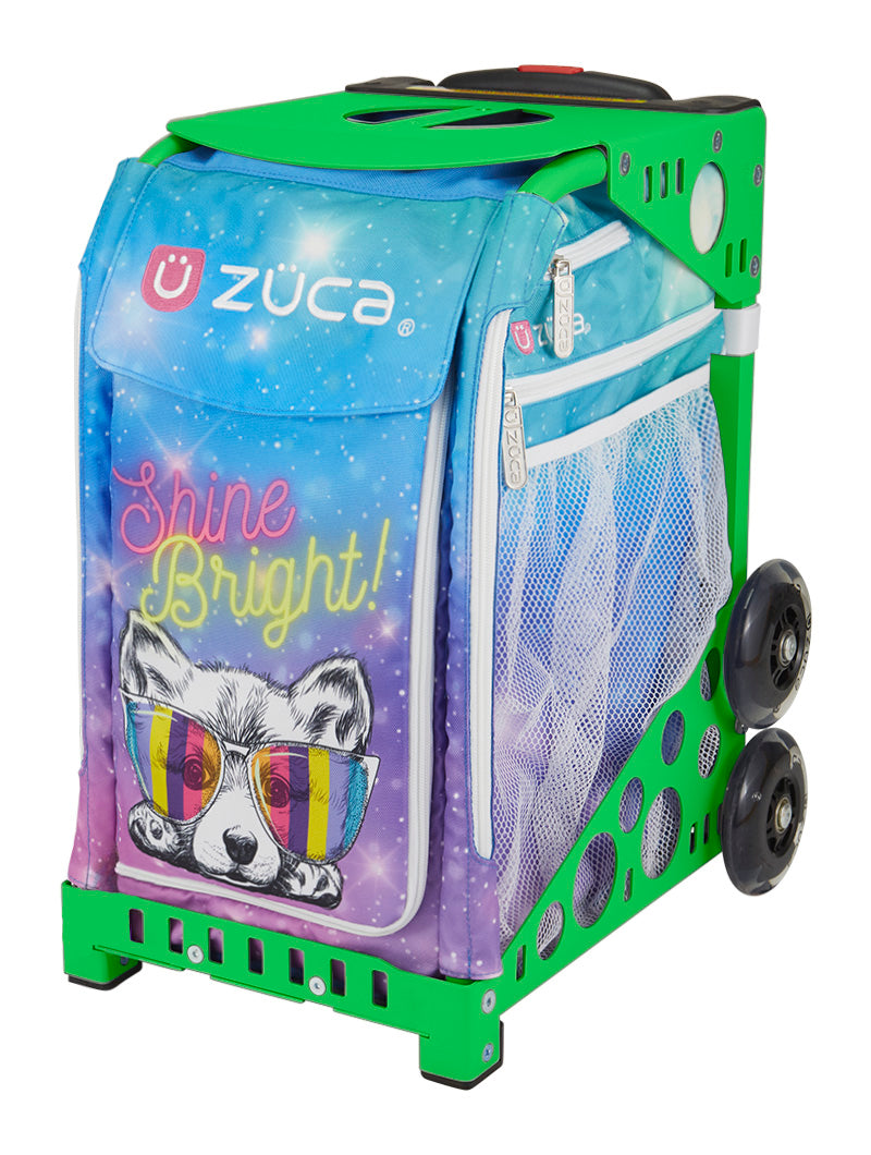 Shine Bright Sport + Lunchbox - Green_frame_flashing_wheels