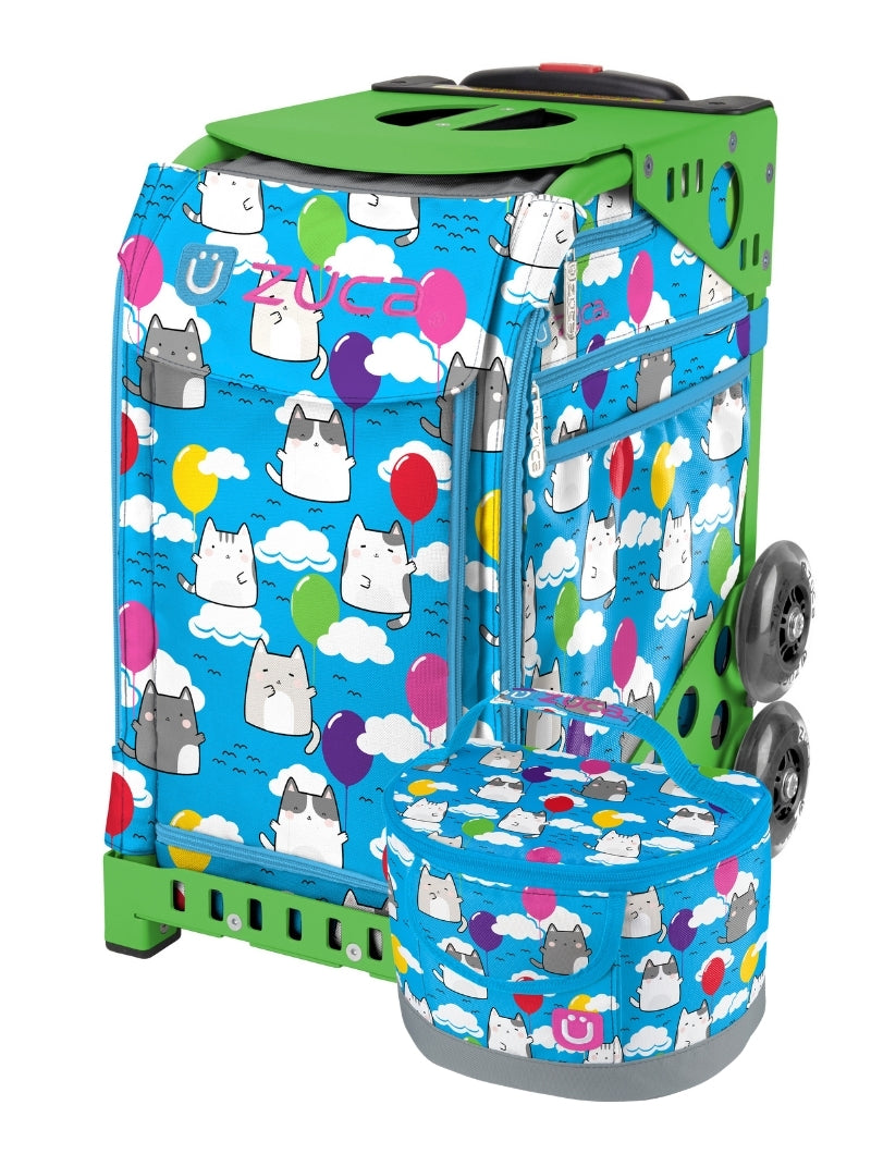 Aero Kitties Sport + Lunchbox - Green_frame_flashing_wheels