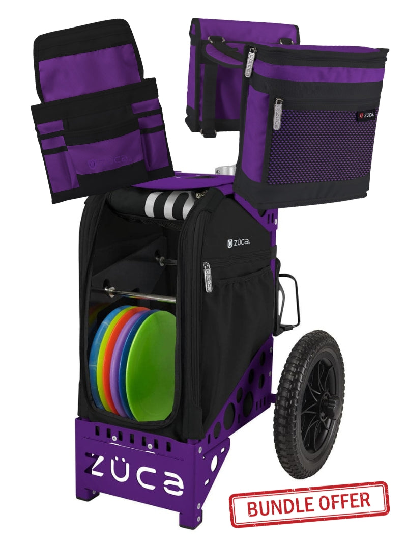 Disc Golf Cart Onyx Purple Bundle