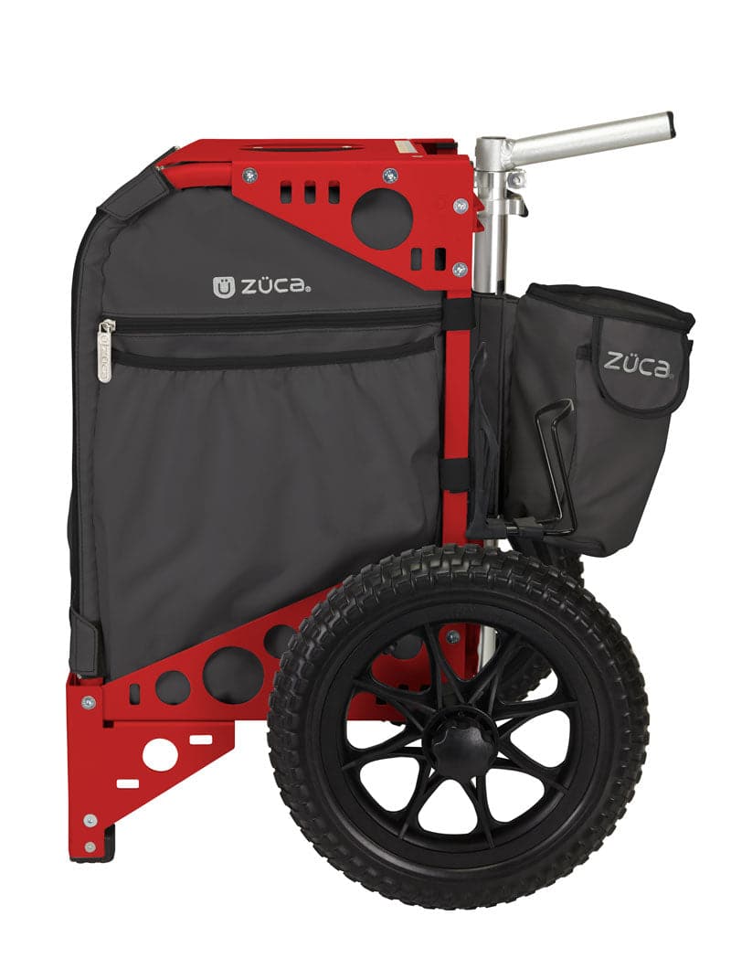 Disc Golf Cart Gunmetal - red